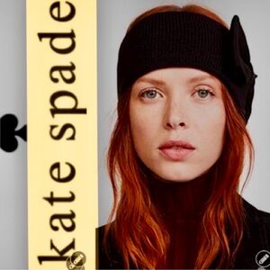 NWT Kate Spade knit Black Hair Bow Accessory